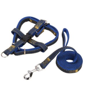 Coleira Peitoral Americano Pet Guia de Segurança Jeans Azul