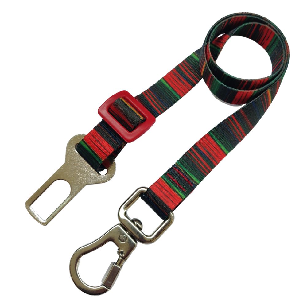 Cinto de Segurança Para Cachorro e Gato com Trava Rosqueada Vermelho