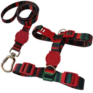 Peitoral H Antipuxão para Cachorro com Guia e Trava Vermelha